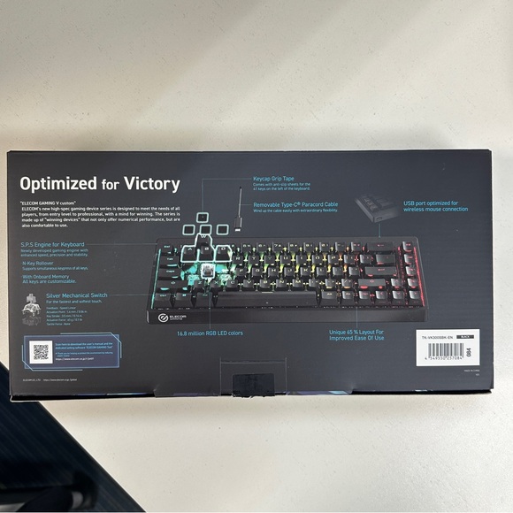 Elecom Gaming V custom VK300 Mini 65% RGB Gaming Keyboard - Picture 2 of 2